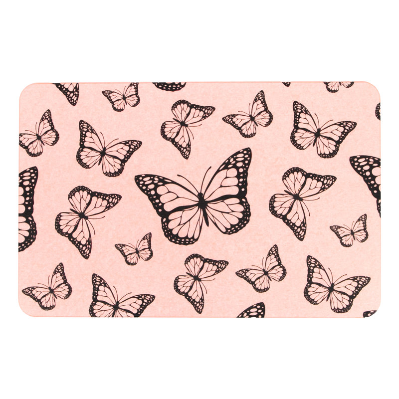 Non-Slip Bath Mat, Pink/Black