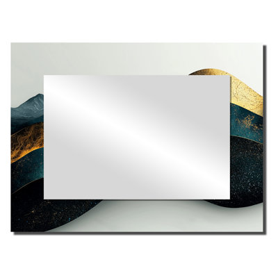 «Minimal Mountains Solitude Horizon», miroir mural décoratif de paysage abstrait, imprimé sur métal