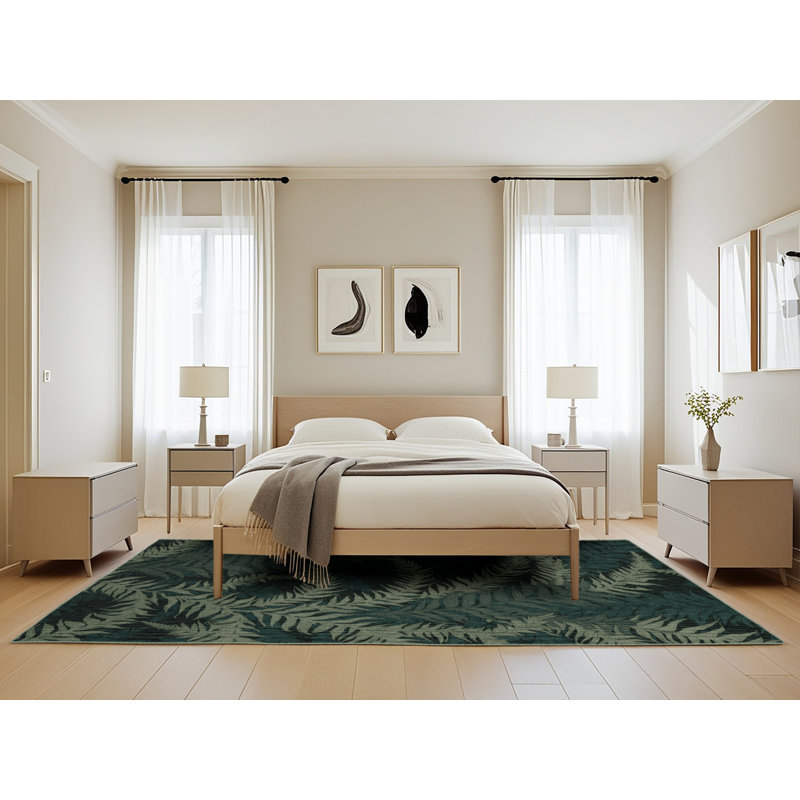 Machine Washable Nature Green Area Rug