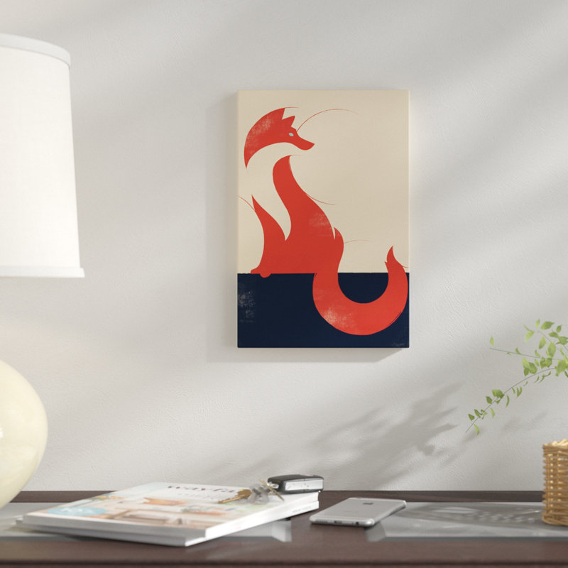 «The Fox», impression sur toile, H 40 po x l 26 po x P 1,5 po, Pas de tapis, Toile tendue