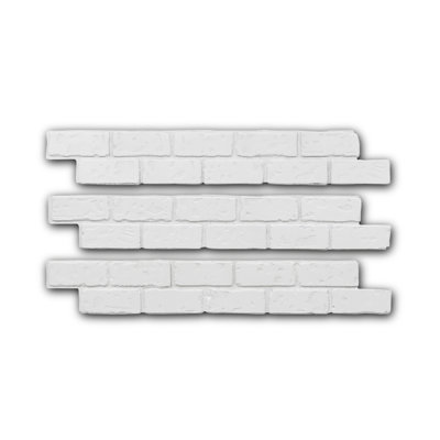 5.75" X 45" Brick White Peel And Stick Wall Paneling