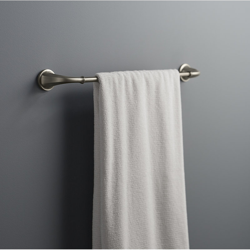 Stately Towel Bar, 18"W, Vibrant Brushed Nickel