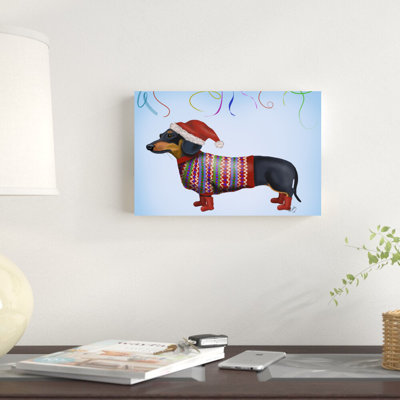 " Christmas Dachshund " by Fab Funky