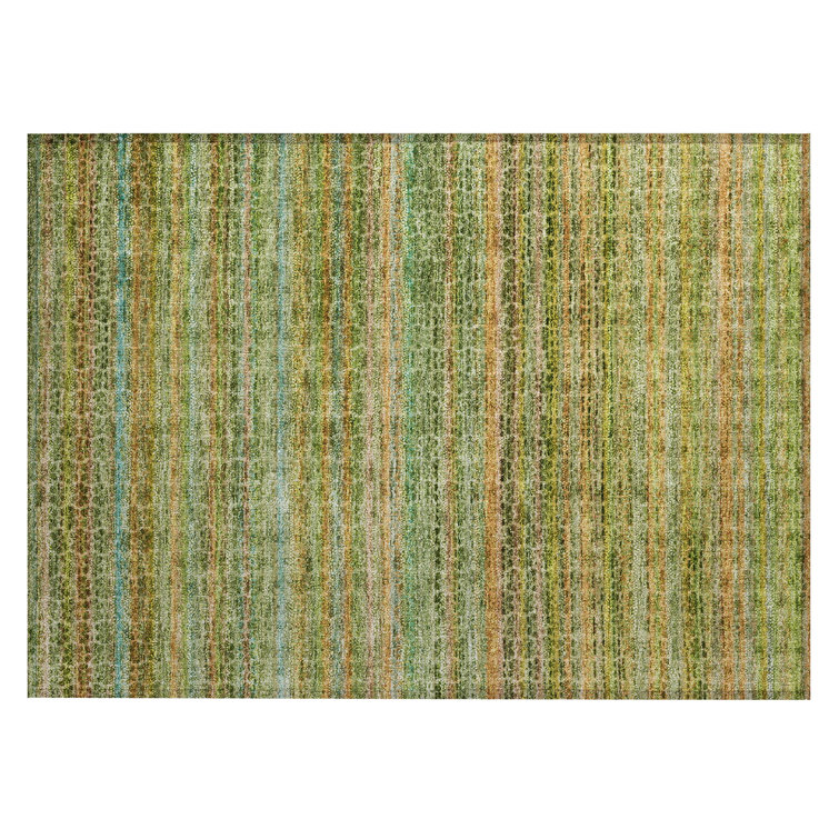 Machine Washable Indoor/Outdoor Oden ACN2155 Striped Rug