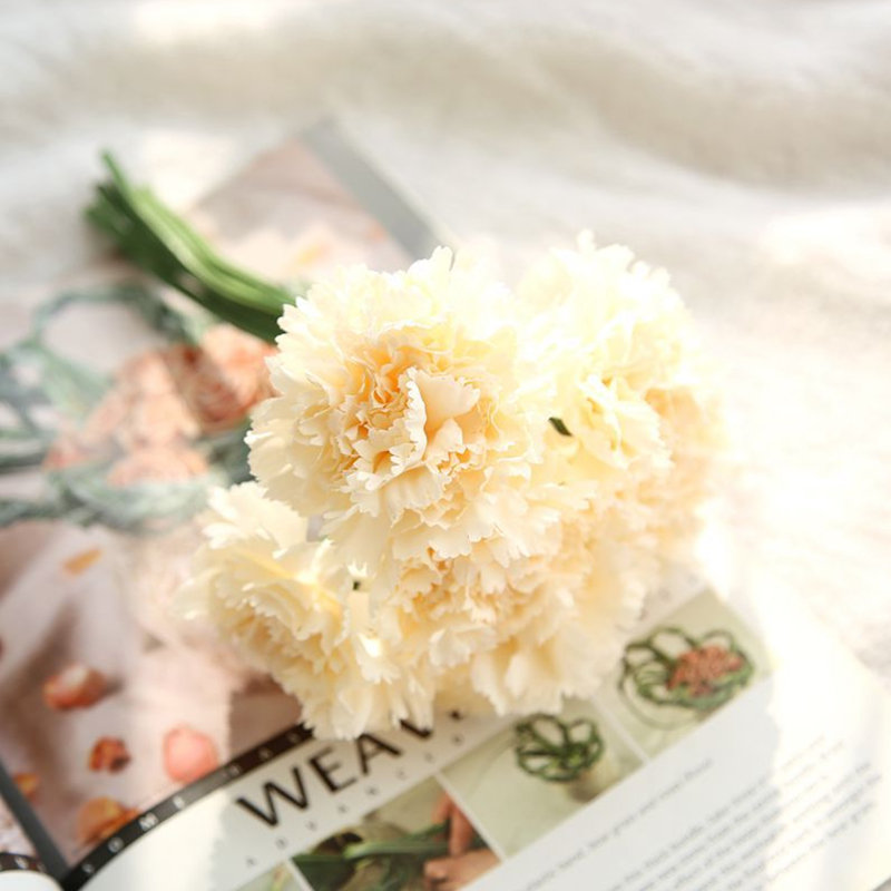 Faux Silk Carnation Arrangement, Champagne