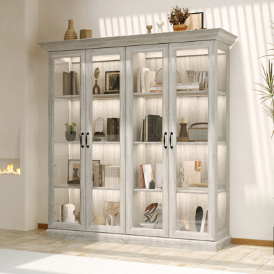 Rustic Dispaly Cabinet With Warm Light