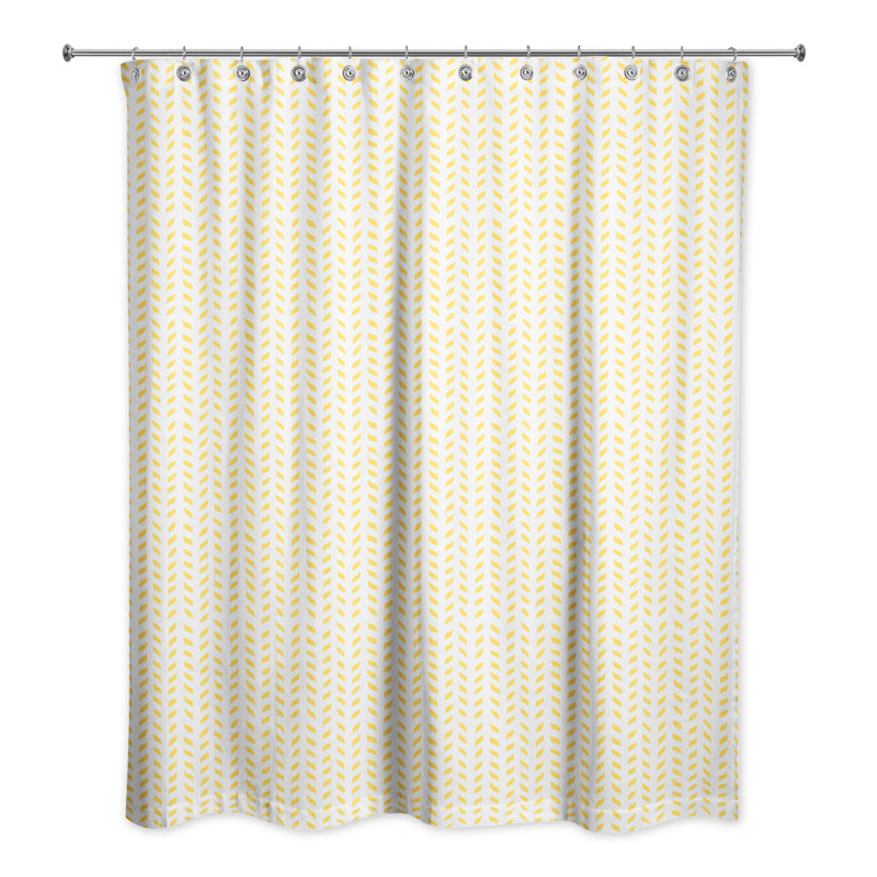 Rideau de douche Hyrup, Blanc / Jaune