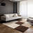 Neutral Brown Checkered Soft Shag Area Rug-481979470