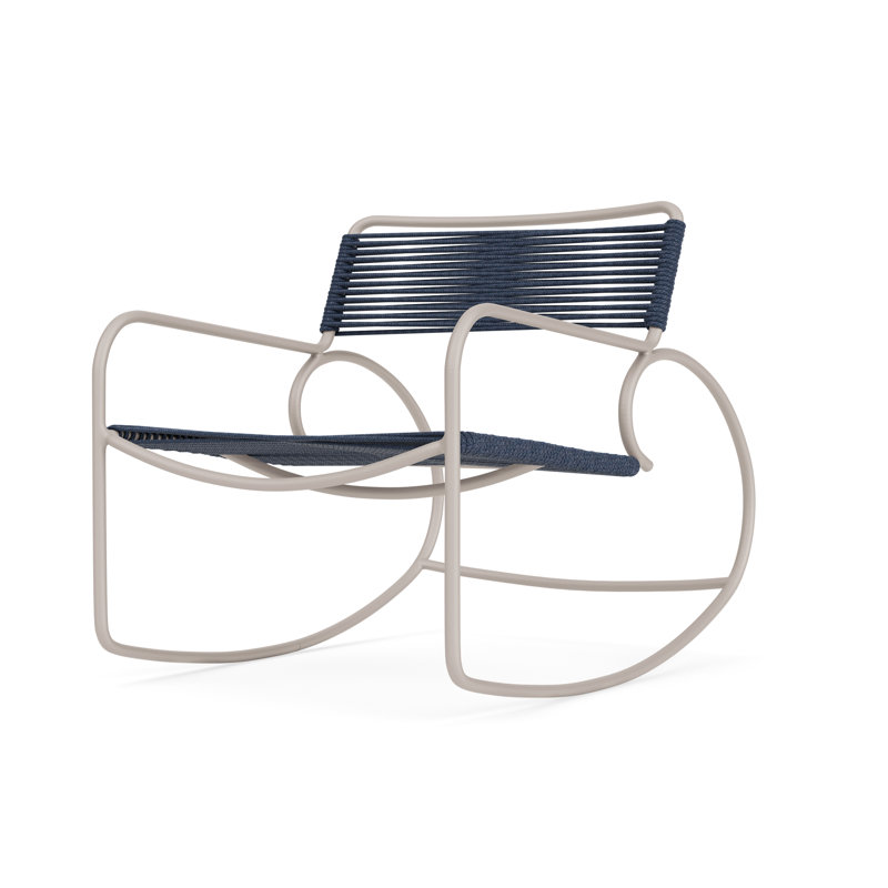 Walter Lamb Outdoor Rocker Chair, Dove/Blue