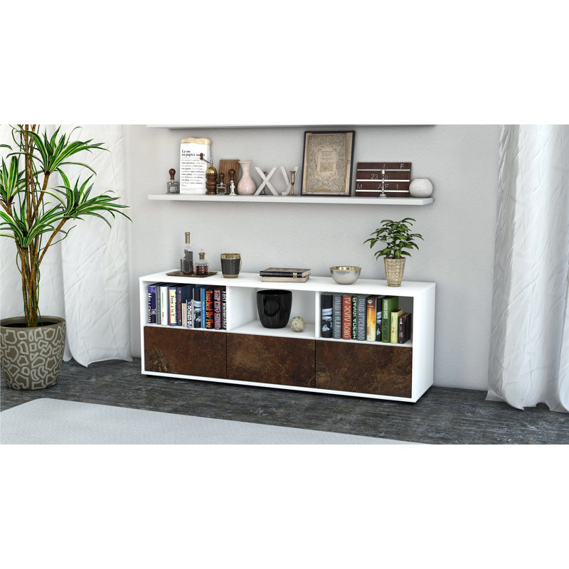 Wunsch TV Stand, Rust / Matte White