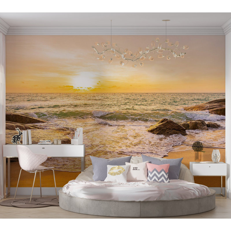 Premium Wallpaper Wall Mural - Sunset Beach, 40" L x 60" W