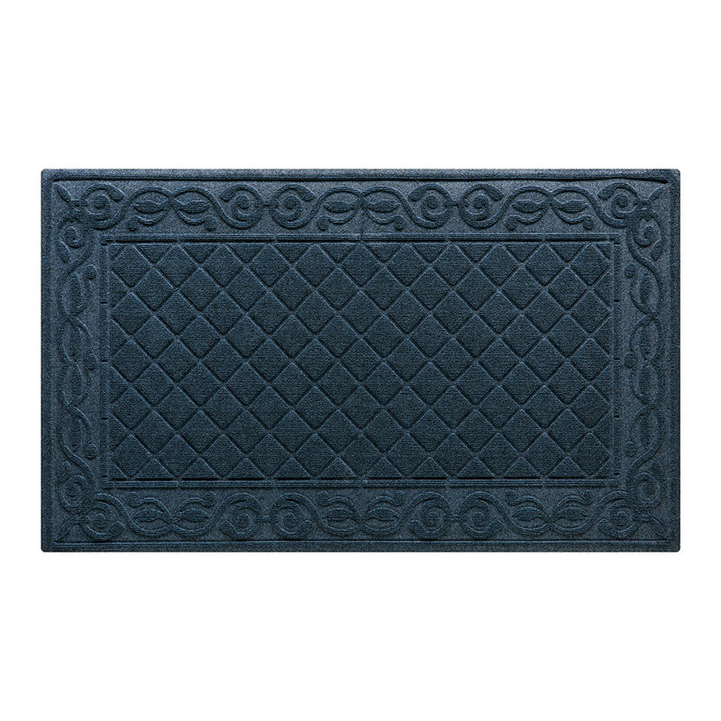 Tapis d'entrée pour l'extérieur 35 po x 59 po WaterHog Tristan, H 0,37 po x l 59 po x P 35 po, Bleu marine