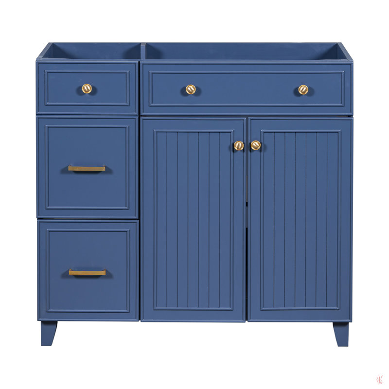 [Cabinet seulement] Meuble-lavabo bleu de 36 po (lavabo non inclus)