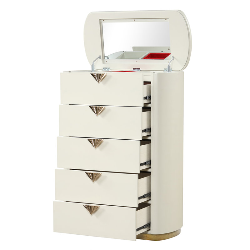 Ensemble de chambre à coucher rembourrée 5 pièces Zimran, Très grand