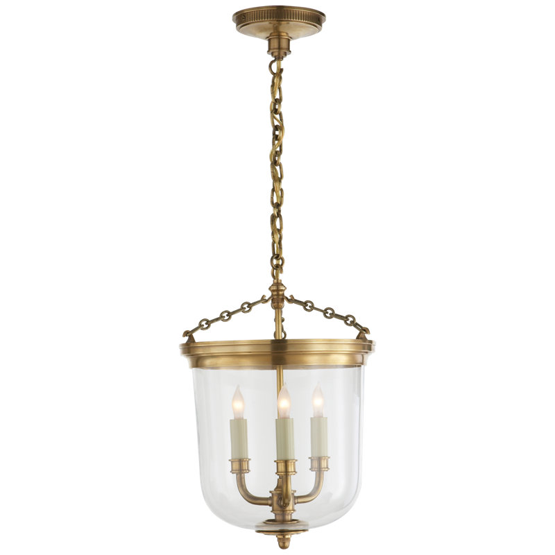 Thomas O'Brien Merchant Lantern, Hand-Rubbed Antique Brass