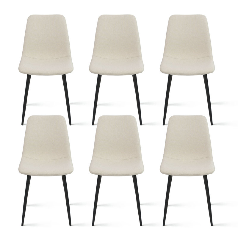Chaises de salle à manger rembourrées Tonyia, Beige