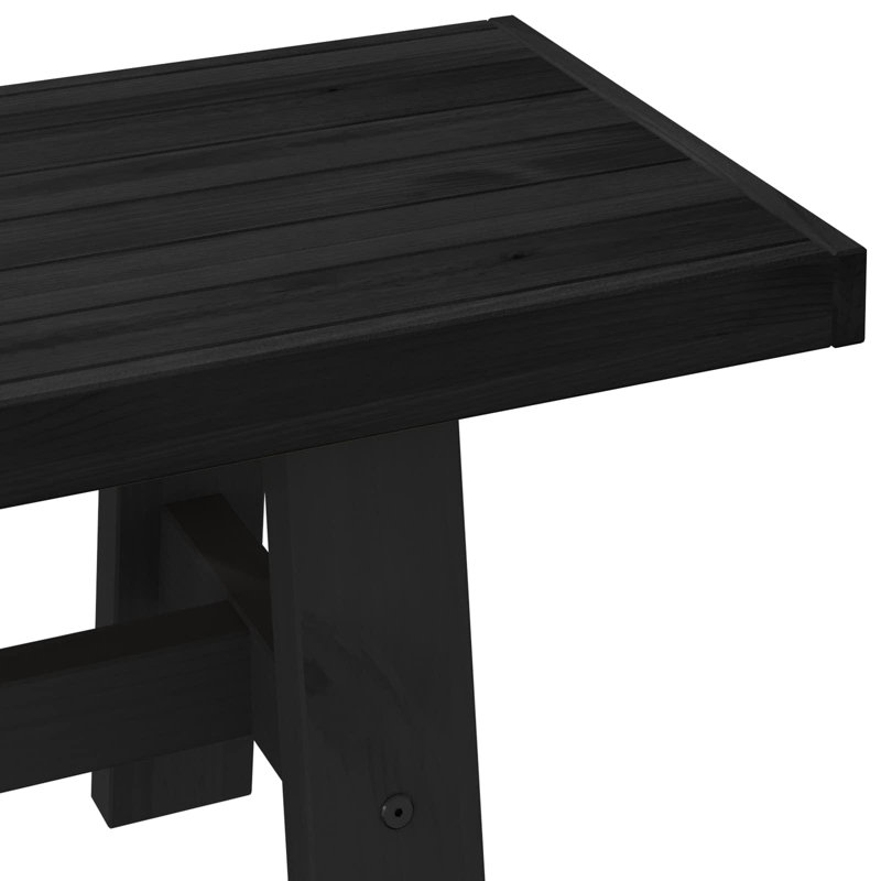 Solid Wood Bench, Black