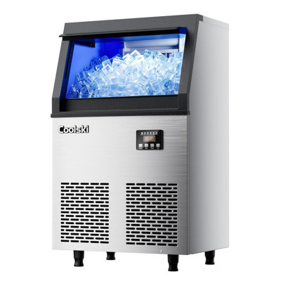 Commercial Ice Machine, 200lbs/24H Ice Maker with 35lbs Ice Storage