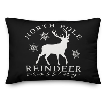  Coussin North Pole Reindeer Crossing