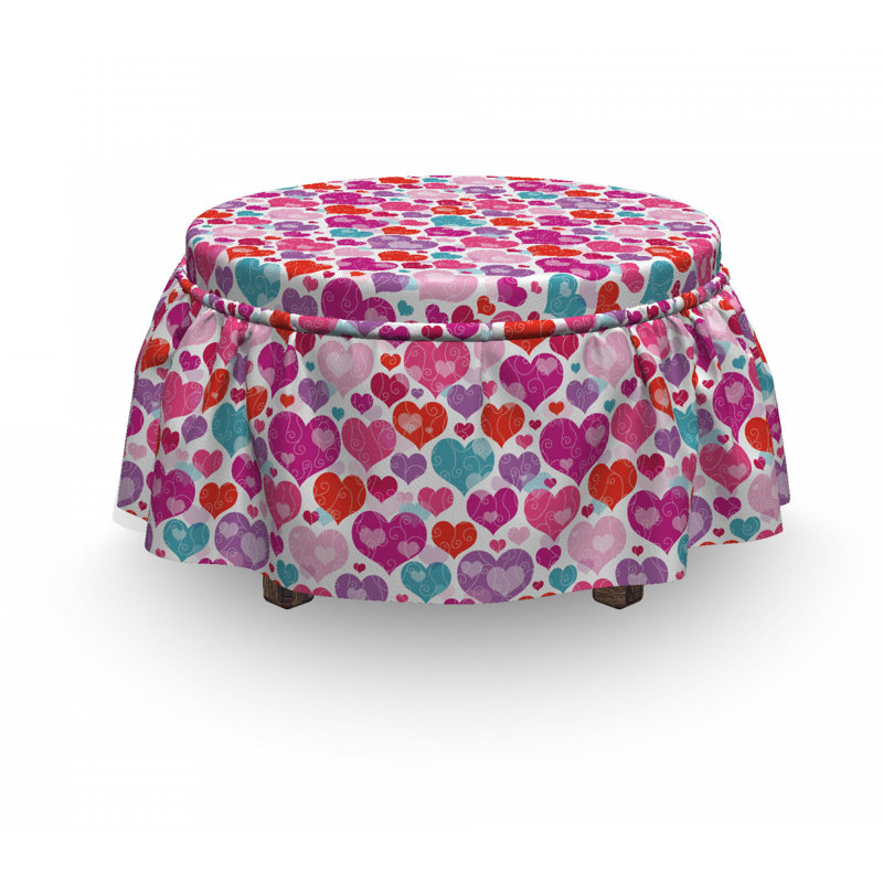 Housse pour repose-pieds hearts tourbillons