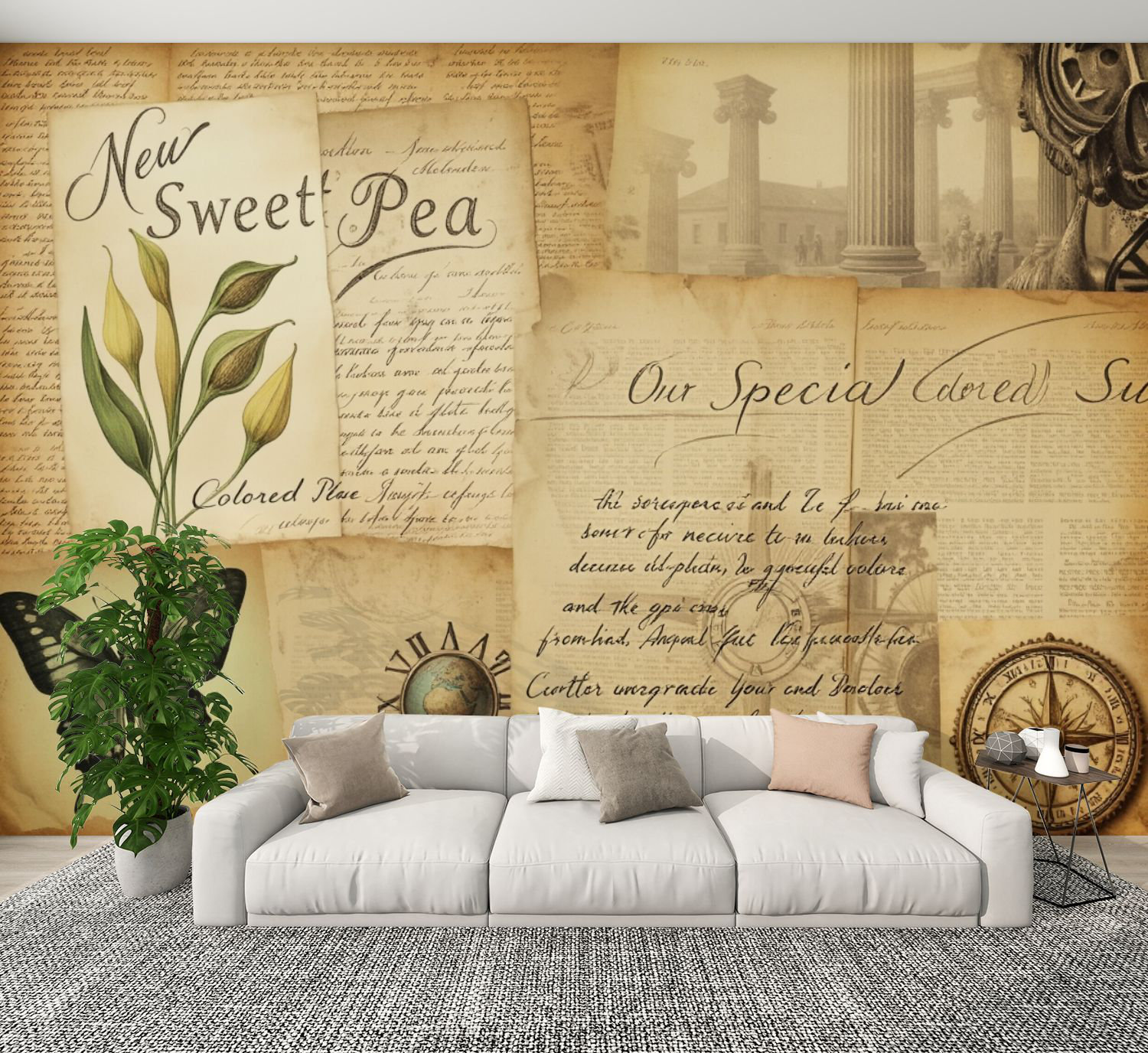 Red Barrel Studio Vintage Peel and Stick Wallpaper Vintage Botanical ...