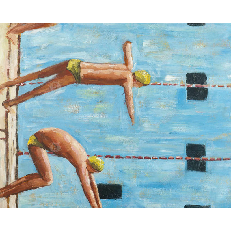 Swimmers Print On Canvas
