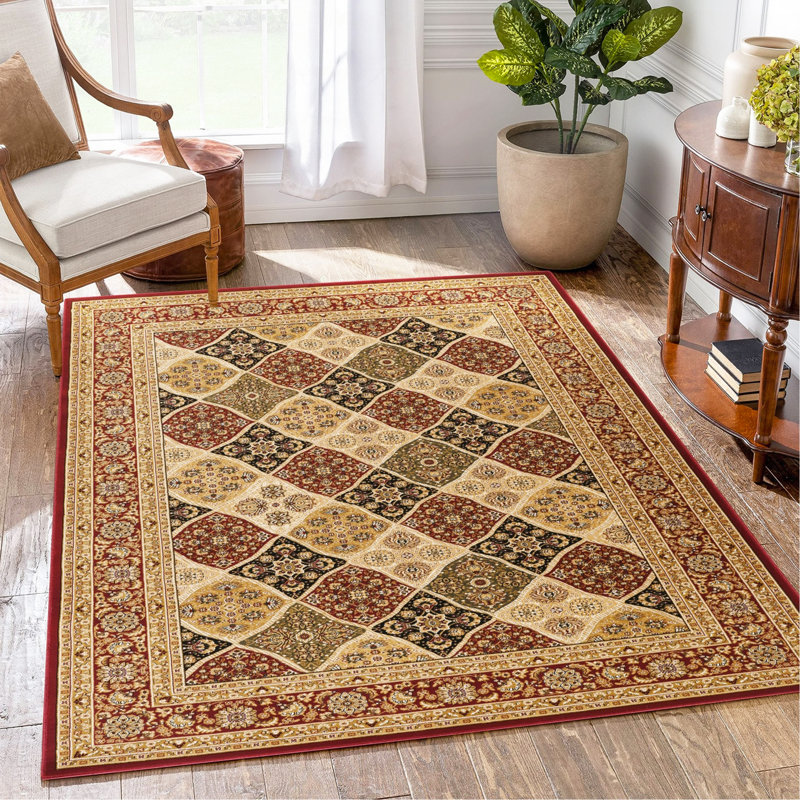 Red Area Rug, Rectangle 9'2" x 12'6"