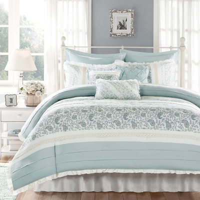 Housse de couette pour très grand lit 9 pièces - Tissu de coton multicolore pour une charmante décoration de chambre à coucher avec bride brisée