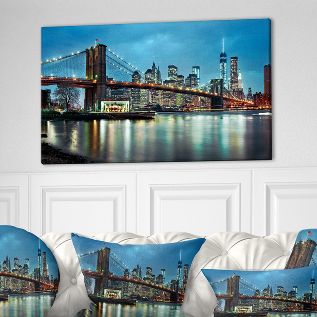 Cityscape " Brooklyn Bridge And Skyscrapers " East Urban Home 