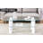 Modern minimalist double layered transparent tempered glass coffee table and coffee table, paired with white MDF decorative columns. Computer desk. Game table.