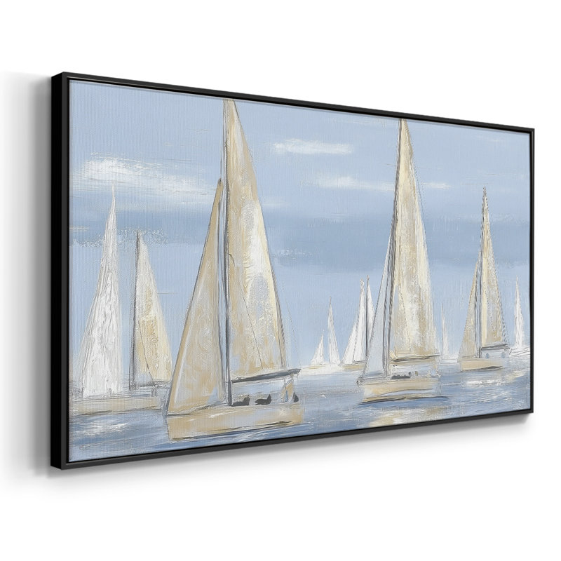 Série nautique-CCxxx- Toile tendue avec châssis tendue, prête à être accrochée, H 21 po x l 41 po, Noir