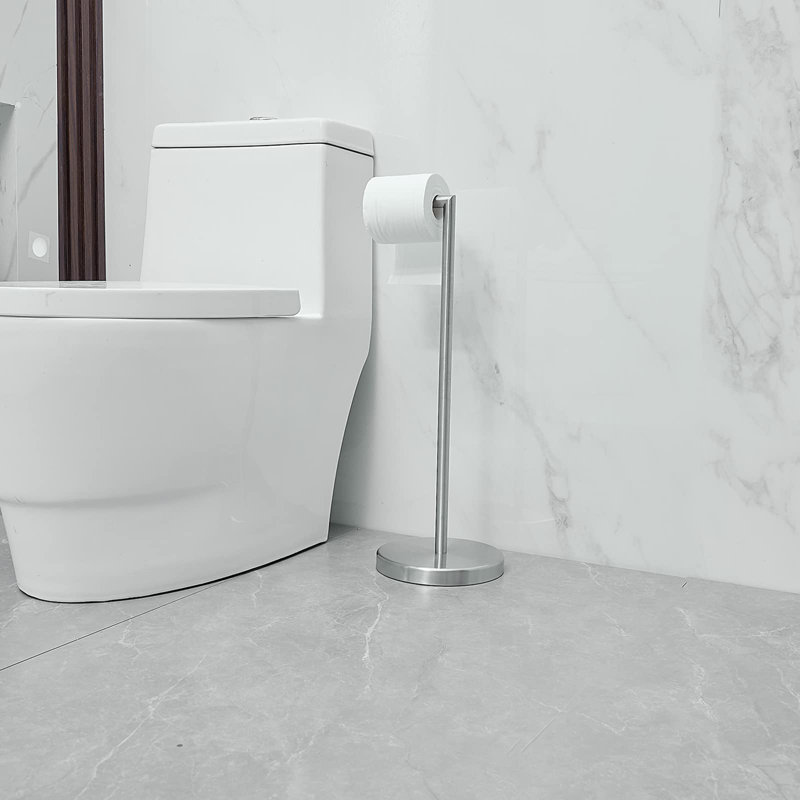 Porte-papier hygiénique sur pied, Argent