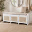 Banc de rangement pour chaussures 48 po, banc de rangement rétro avec tiroirs en rotin et coussin amovible capitonné-602328162