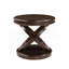Table de bout ronde en bois Retro, table d'appoint avec base en X pour salle à manger ou salon en famille.  Espresso