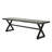 Modern Industrial Outdoor Dining Bench In Grey/Black - Aluminum, Steel, , Rust-, Easy Cleaning, 62.89" W X 15.10" D 17.48" H, Assembly Required Aluminum With Steel Frame Industrial, And Rust-, To-938707812