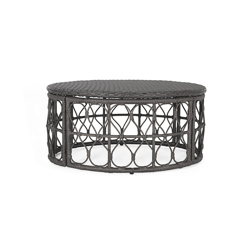 Boho-Inspired Wicker Weave Coffee Table