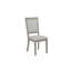 Rustic Grey Solid Wood Dining Side Chair Set of 2 with Fabric Upholstered Seat