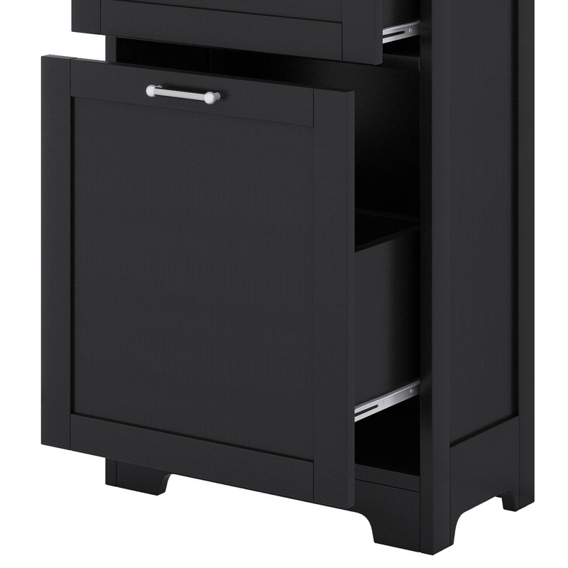 Armoire de rangement pour salle de bain avec 2 tiroirs de taille différente et tablette réglable