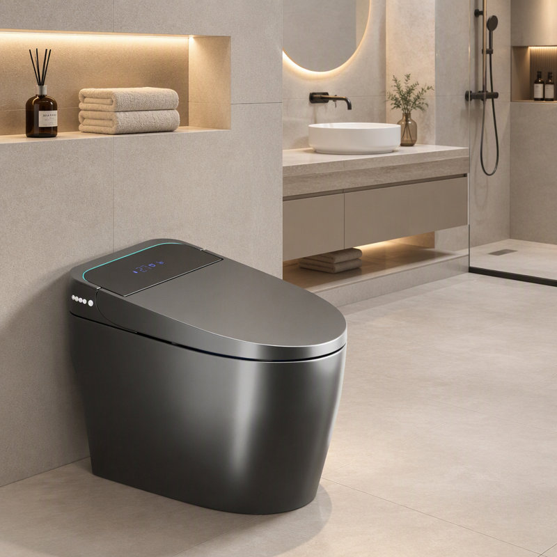 Toilette intelligente une pièce avec bidet, siège à fermeture automatique, sécheuse et eau chaude