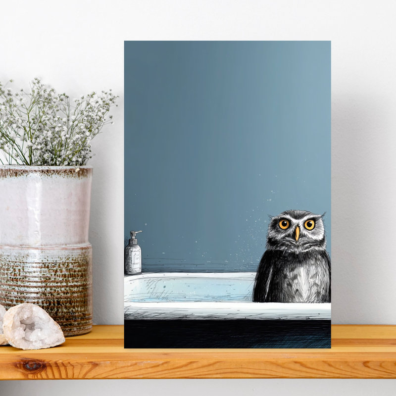 Owl In Bathtube 1 by Justyna Jaszke - Wrapped Canvas Print, 45.72 cm H x 30.48 cm W