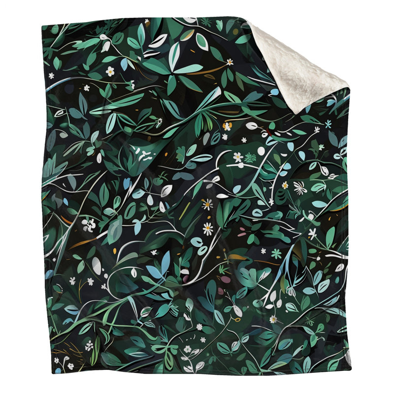 Couvertures à motif botanique, L 50 po x H 60 po