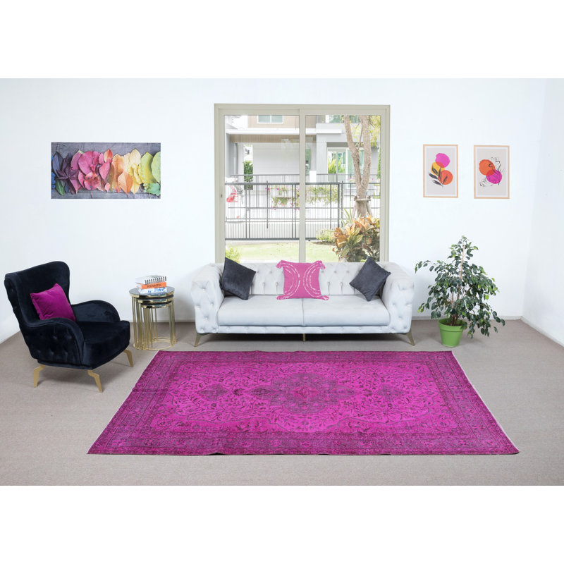 Tapis de salon contemporain fait à la main 6,4 x 9,8 pi, tapis en laine turque, tapis de salon