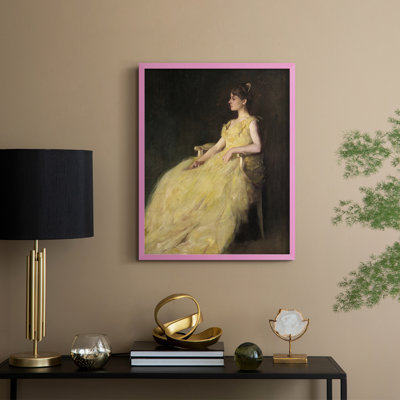 «Vintage Portrait Print CXI», reproduction encadrée - bois massif