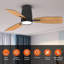 Ventilateur de plafond encastré 42 po avec lumière DEL pour pièces moyennes Emidia - noir-1473649531-1469245681