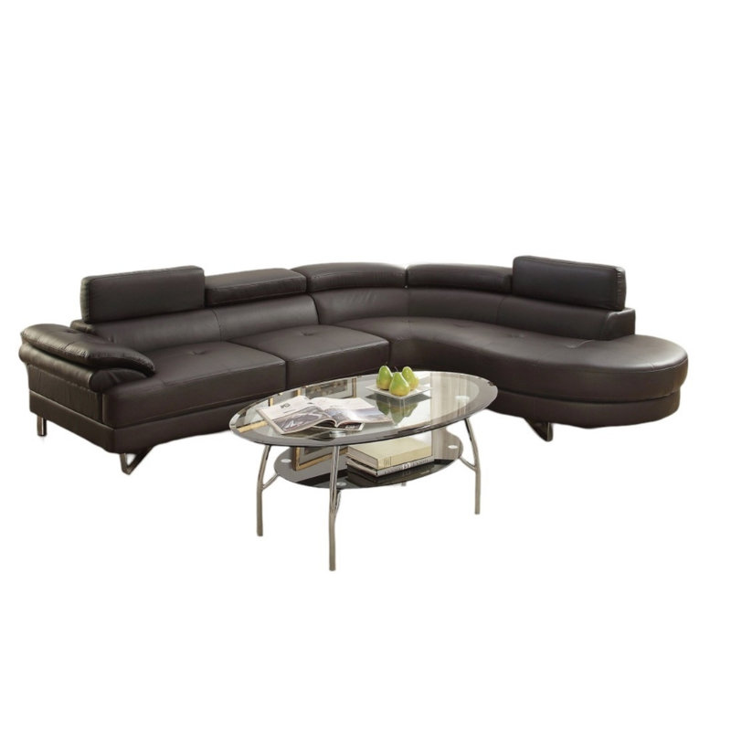 Dederang 2 - Piece Faux Leather Sectional, Espresso Faux Leather