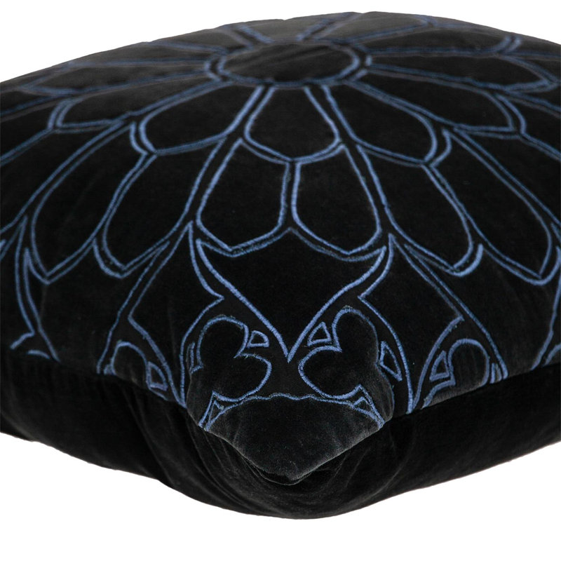 Embroidered Cotton Blend Throw Pillow