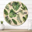 Horloge murale en bois Tropical Leaf of Monstera V-63902740
