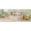 Lit plateforme simple en bois avec barrière de sécurité et tablettes de rangement latérales pratiques, base de lit pour enfant peu encombrante (sans matelas)-132915857-132915858