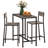 3 Piece Bar Table and Chairs, Industrial Dining Table Set for 2, Counter Height Kitchen Table with Bar stools