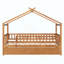 Lit de maison en bois avec lit gigogne, conception fantaisiste pour les enfants, fabrication en bois de pin durable, peu encombrant et élégant